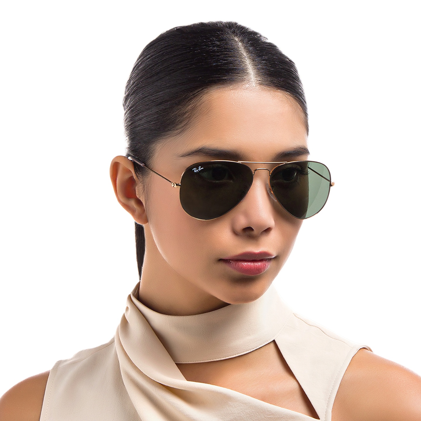 Ray-Ban Pilot Classic Sunglasses in Gold – Model Photo 4
