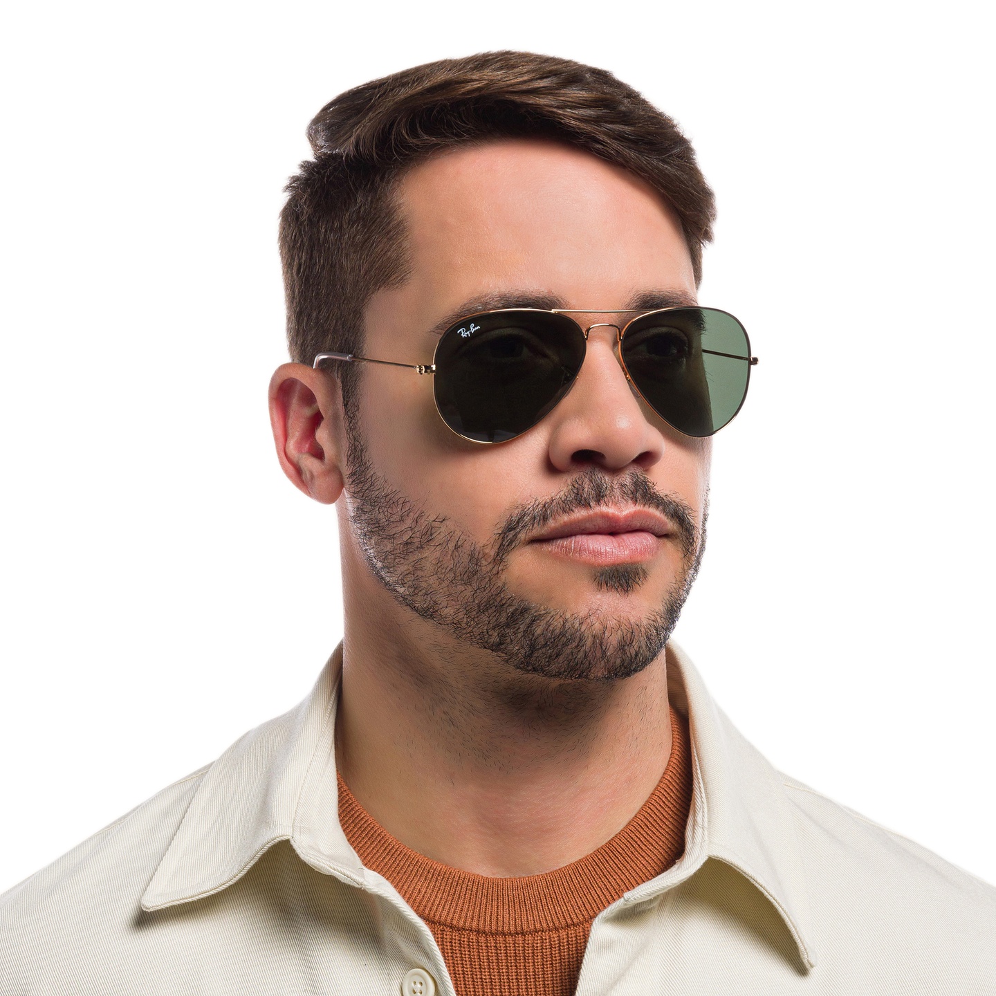 Ray-Ban Pilot Classic Sunglasses in Gold – Model Photo 5
