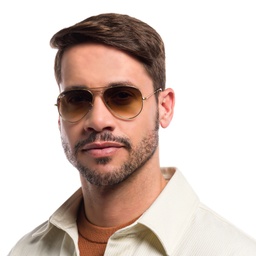 Shop Ray-Ban Pilot Gradient Sunglasses in Gold online.