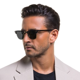 Ray-Ban Clubmaster Square Sunglasses in Black – Model Photo 6