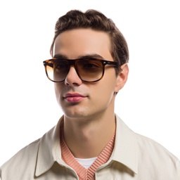 Ray-Ban Boyfriend Square Sunglasses in Light Havana – Model Photo 2