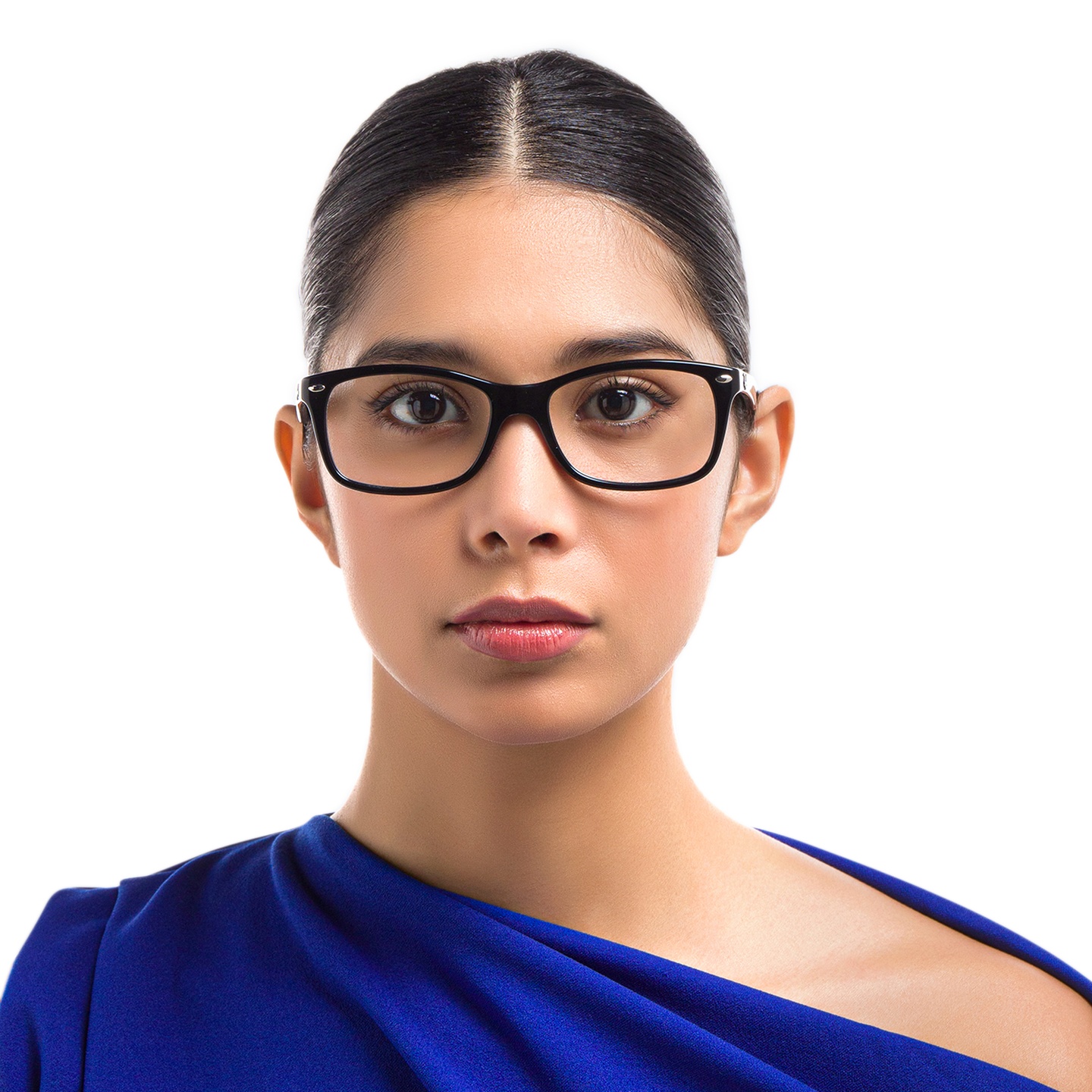 Ray-Ban Unisex Square Eyeglasses in Black – Model Photo 1