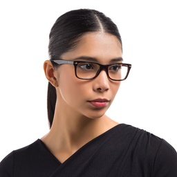 Ray-Ban Unisex Square Eyeglasses in Dark Havana – Model Photo 5