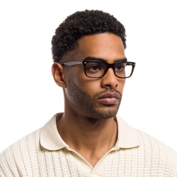 Ray-Ban Unisex Square Eyeglasses in Dark Havana – Model Photo 6