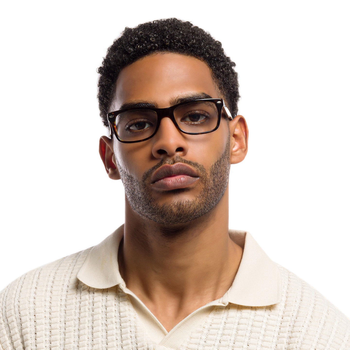Ray-Ban Unisex Square Eyeglasses in Dark Havana – Model Photo 6