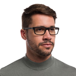 Oakley Currency™ Rectangle Eyeglasses in Satin Black – Model Photo 2