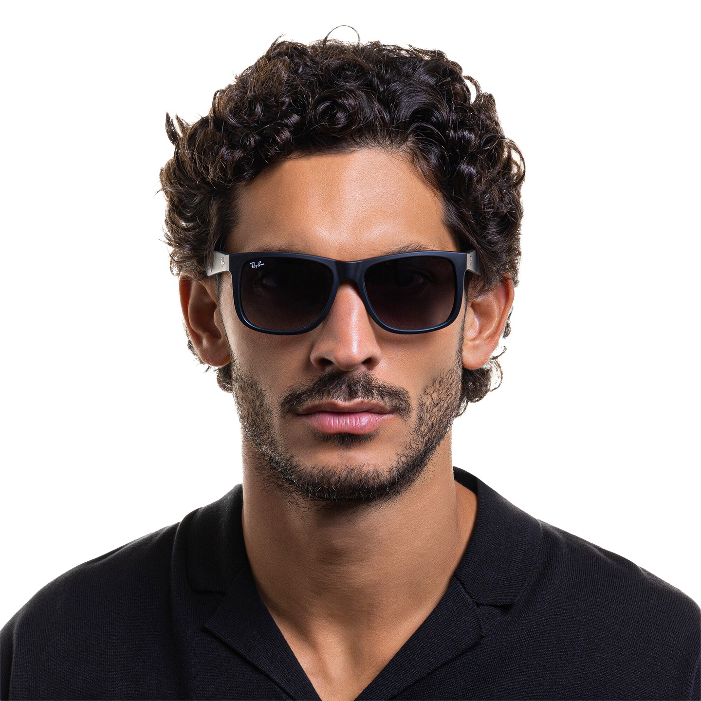 Ray-Ban Square Sunglasses in Grey – Model Photo 1