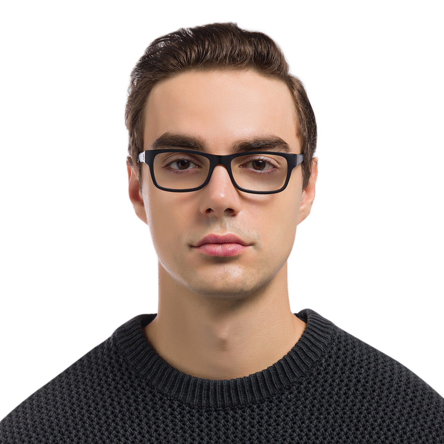Ray-Ban Optics Rectangle Eyeglasses in Black – Model Photo 1
