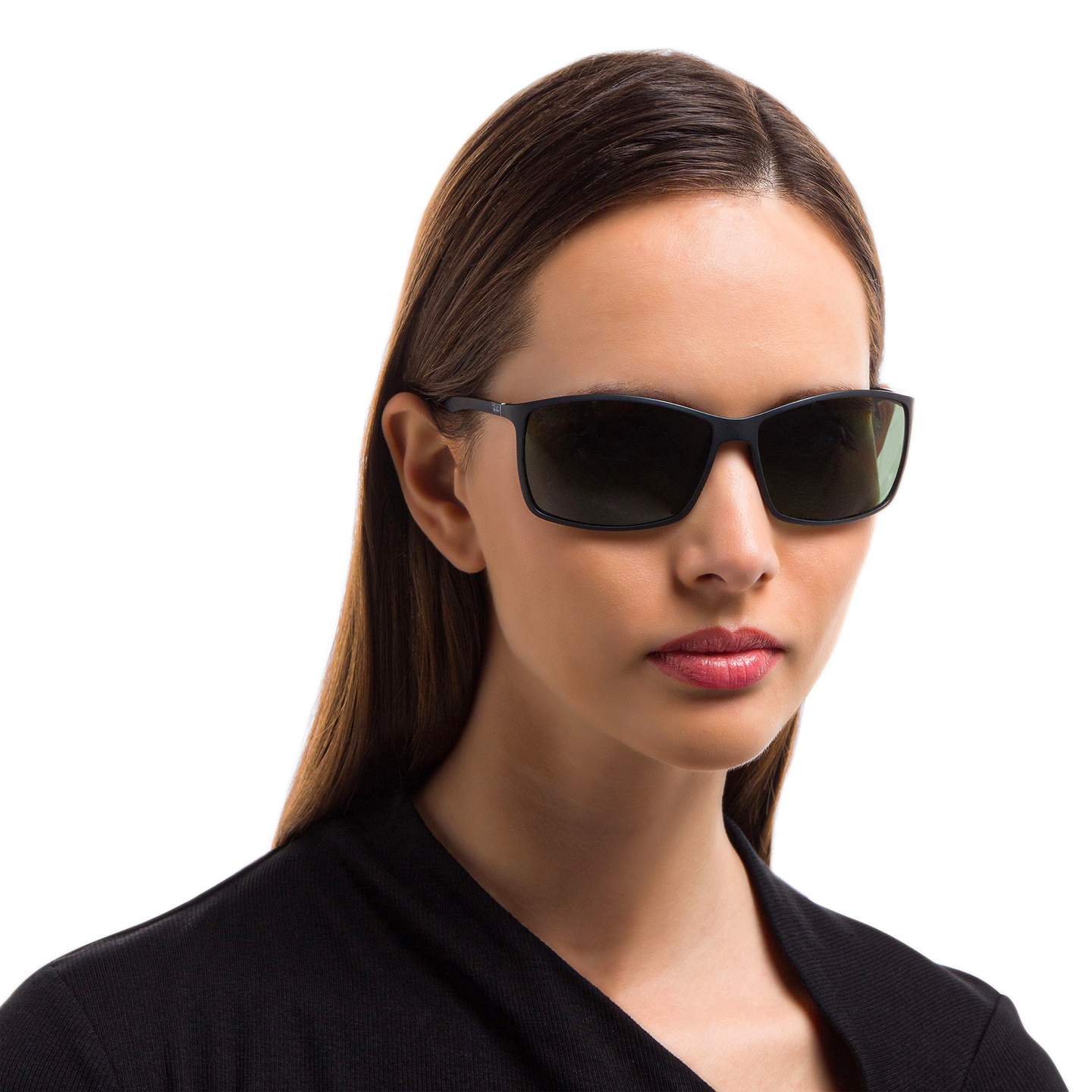 Ray-Ban Liteforce Tech Rectangle Sunglasses in Black – Model Photo 1