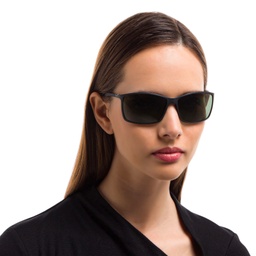Ray-Ban Liteforce Tech Rectangle Sunglasses in Black – Model Photo 2