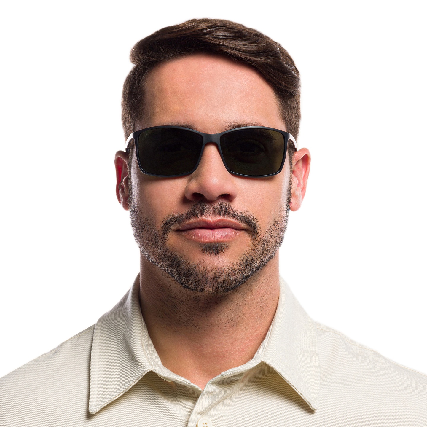 Ray-Ban Liteforce Tech Rectangle Sunglasses in Black – Model Photo 6