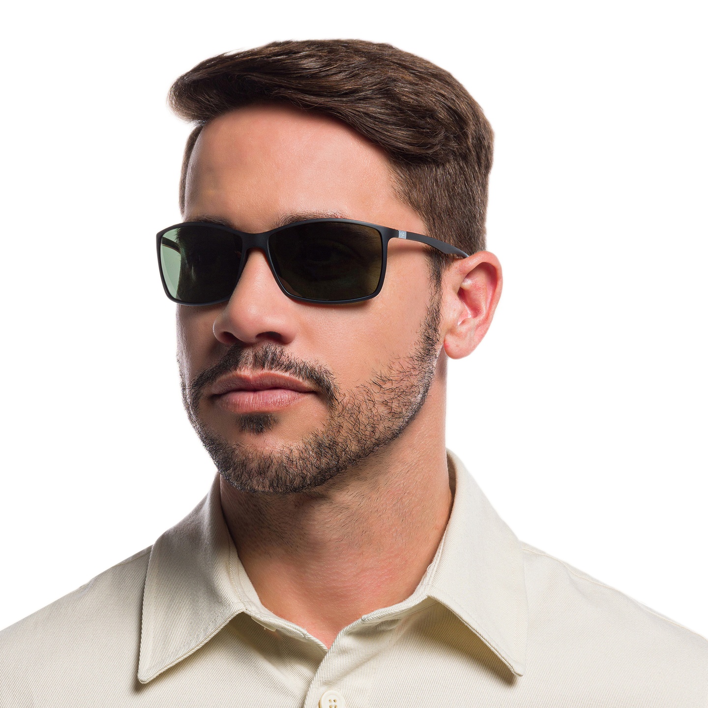 Ray-Ban Liteforce Tech Rectangle Sunglasses in Black – Model Photo 7