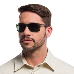 Ray-Ban Liteforce Tech Rectangle Sunglasses in Black – Model Photo 8