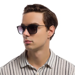 Ray-Ban Chris Square Sunglasses in Black – Model Photo 5