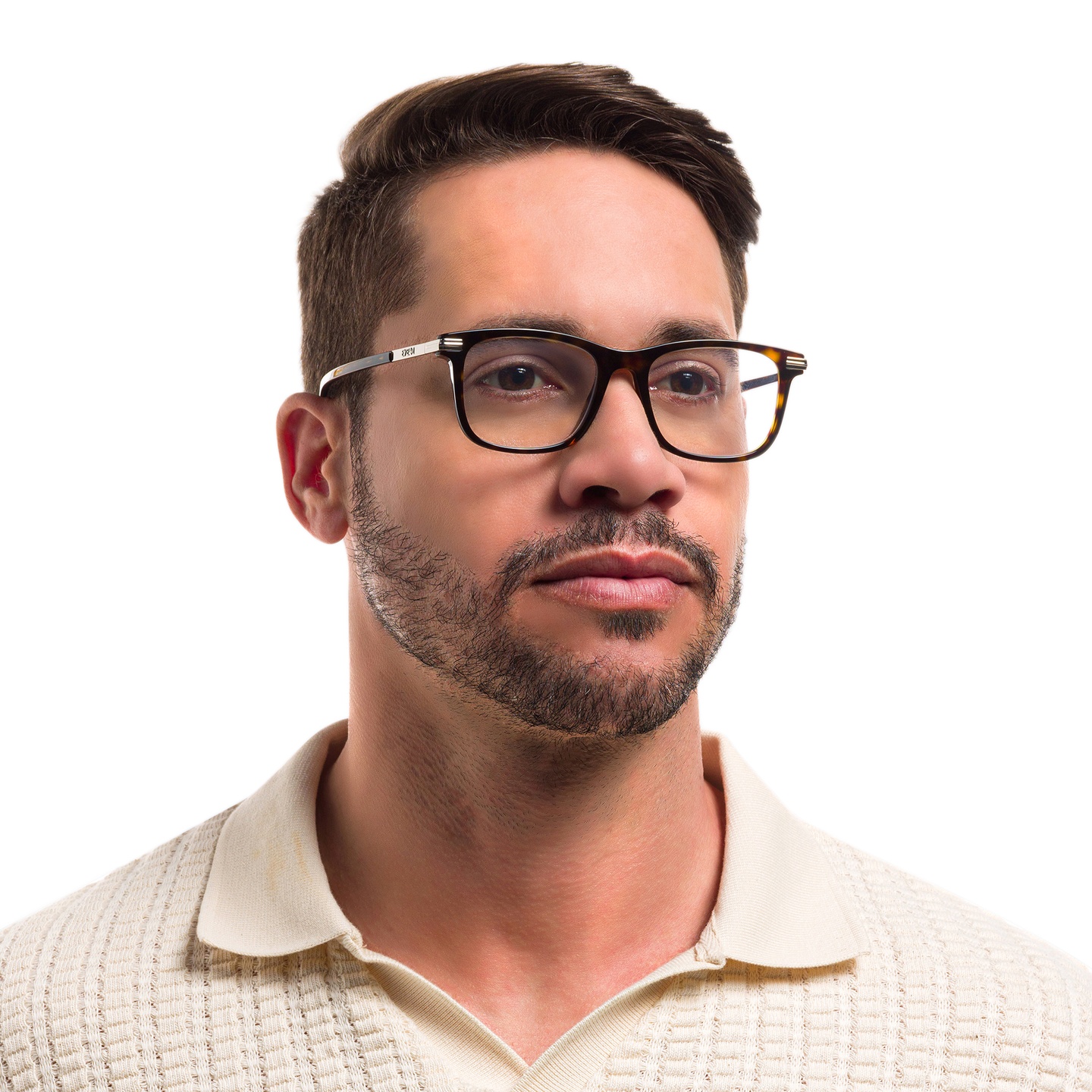 Ray-Ban Chris Square Sunglasses in Black in Tortoise – Model Photo 1