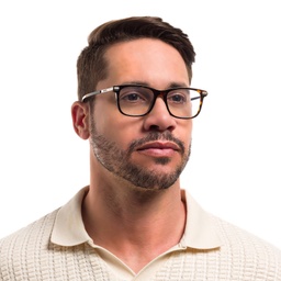 Ray-Ban Chris Square Sunglasses in Black in Tortoise – Model Photo 2