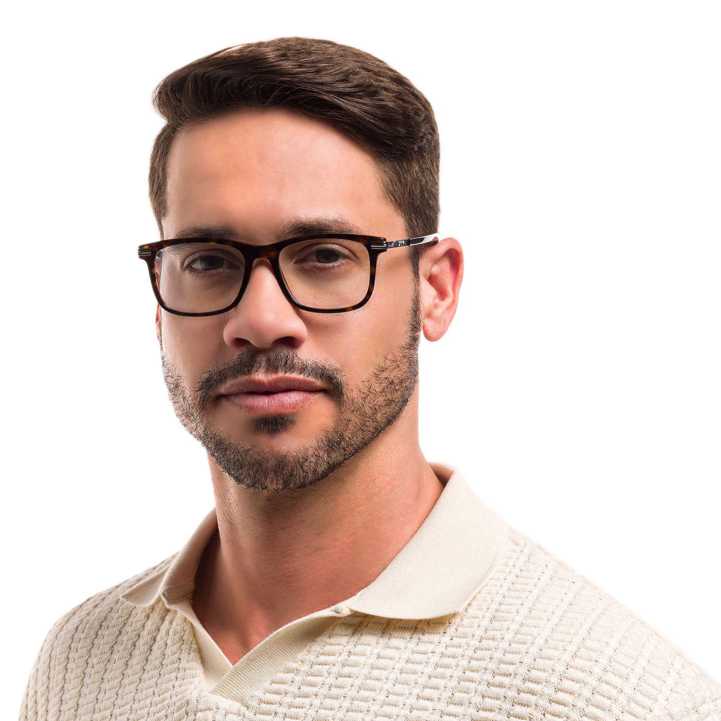Ray-Ban Chris Square Sunglasses in Black in Tortoise – Model Photo 5