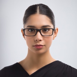 Ray-Ban Optics Unisex Rectangle Eyeglasses in Black – Model Photo 2