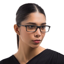 Ray-Ban Optics Unisex Rectangle Eyeglasses in Black – Model Photo 5