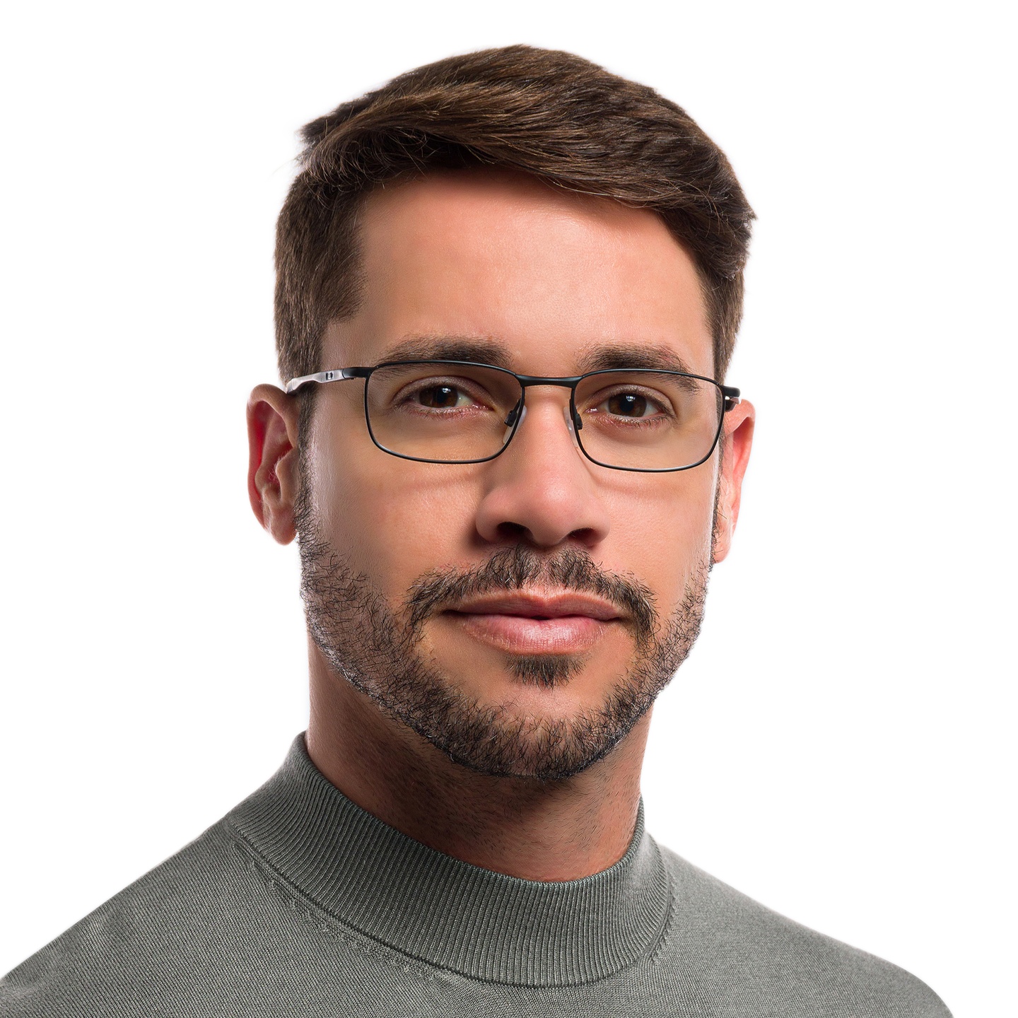 Oakley Barrelhouse™ Rectangle Eyeglasses in Matte Black – Model Photo 4