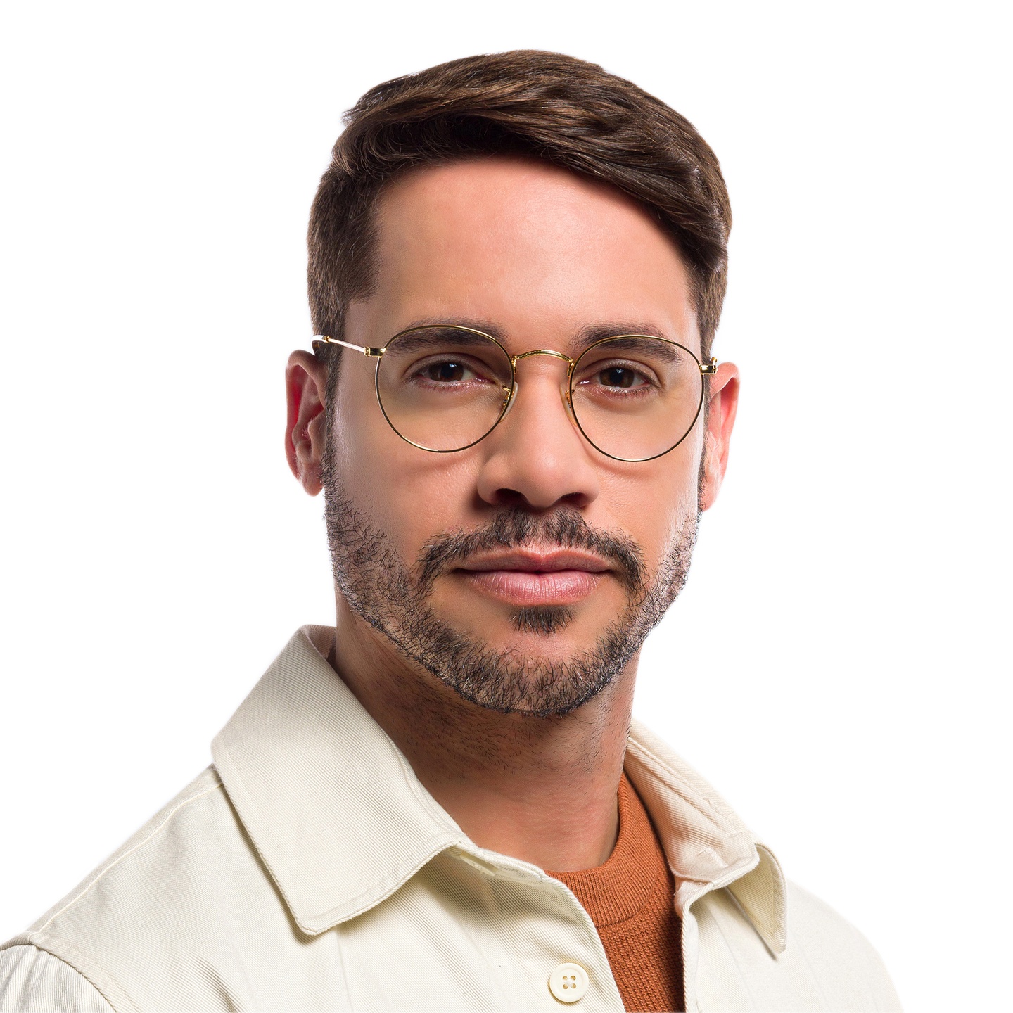 Shop Ray-Ban Round Metal Optics Eyeglasses in Gold online.