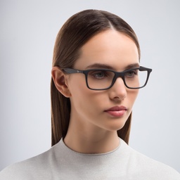 Ray-Ban Optics Unisex Rectangle Eyeglasses in Black – Model Photo 6
