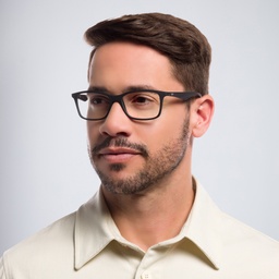 Ray-Ban Optics Unisex Rectangle Eyeglasses in Black – Model Photo 7