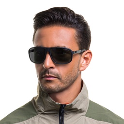 Shop Emporio Armani Square Sunglasses in Matte Black online.