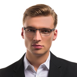 Emporio Armani Rectangle Eyeglasses in Black – Model Photo 5