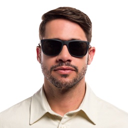 Emporio Armani Square Sunglasses in Matte Black – Model Photo 2