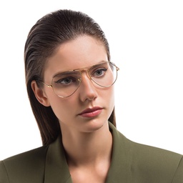 Ray-Ban Pilot Optics Eyeglasses in Gold – Model Photo 5