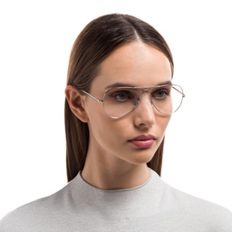Ray-Ban Pilot Optics Eyeglasses in Silver – Model Photo 5
