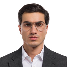 Ray-Ban Pilot Optics Eyeglasses in Silver – Model Photo 6