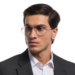 Ray-Ban Pilot Optics Eyeglasses in Silver – Model Photo 7