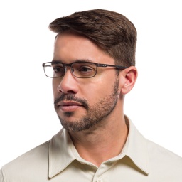 Oakley Steel Plate™ Rectangle Eyeglasses in Grey – Model Photo 2