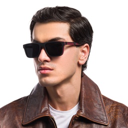 Emporio Armani Rectangle Eyeglasses in Matte Black – Model Photo 6