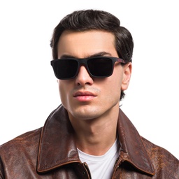 Emporio Armani Rectangle Eyeglasses in Matte Black – Model Photo 7