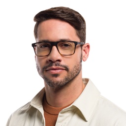 Emporio Armani Rectangle Eyeglasses in Matte Havana – Model Photo 5