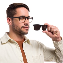 Emporio Armani Rectangle Eyeglasses in Matte Havana – Model Photo 6