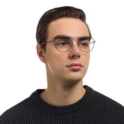 Ray-Ban Unisex Panthos Eyeglasses in Black On Silver – Model Photo 7