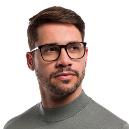 Ray-Ban Square Eyeglasses in Black – Model Photo 2