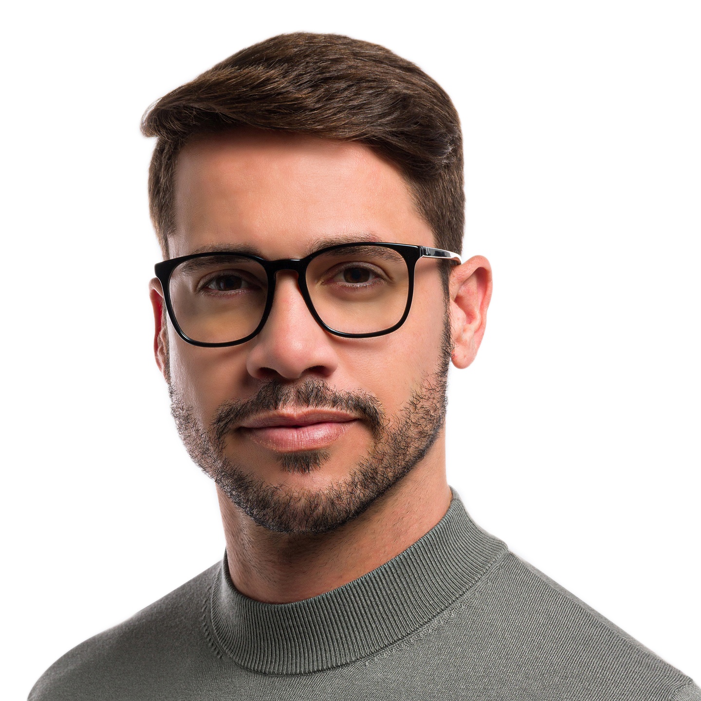 Ray-Ban Square Eyeglasses in Black – Model Photo 4