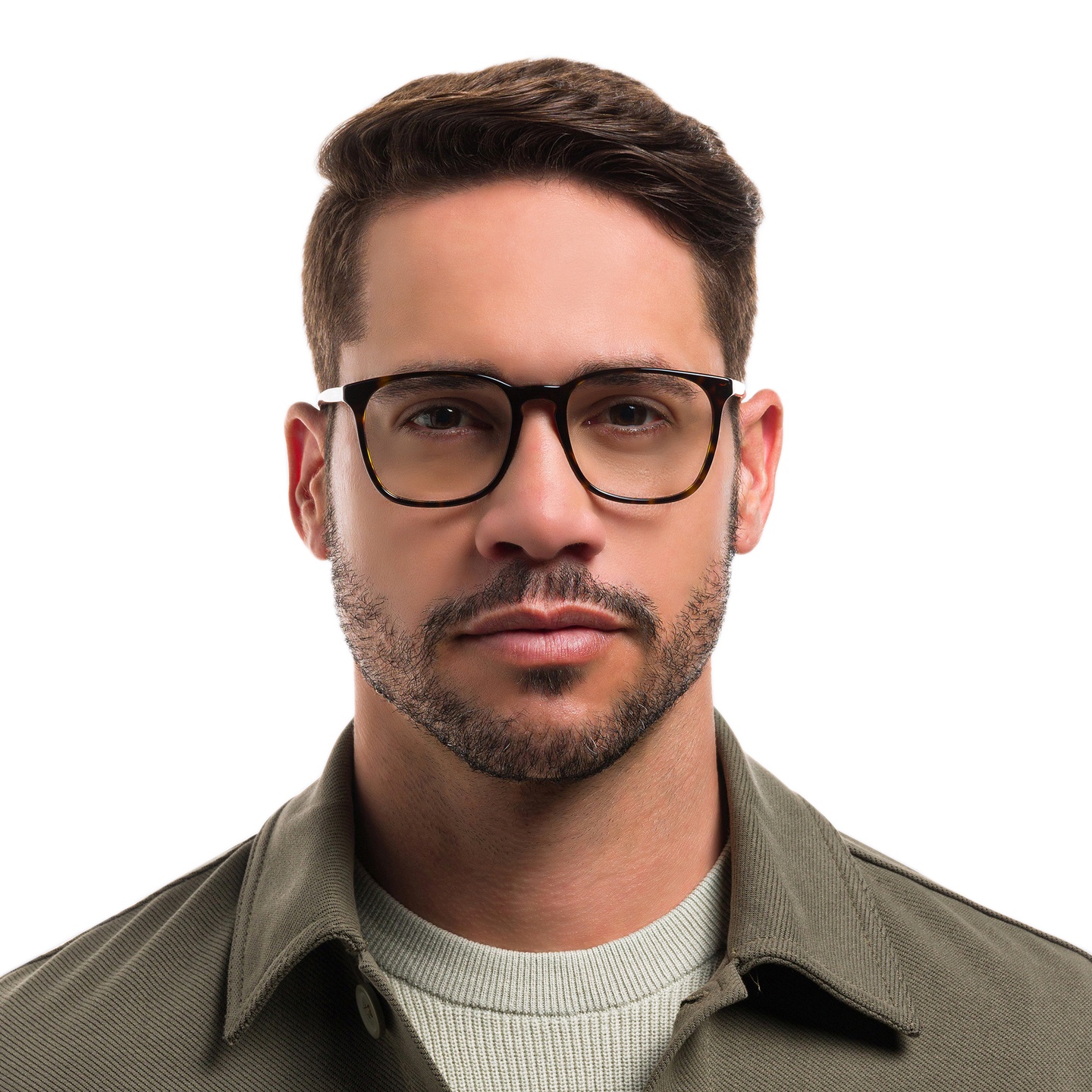 Ray-Ban Square Eyeglasses in Tortoise – Model Photo 1