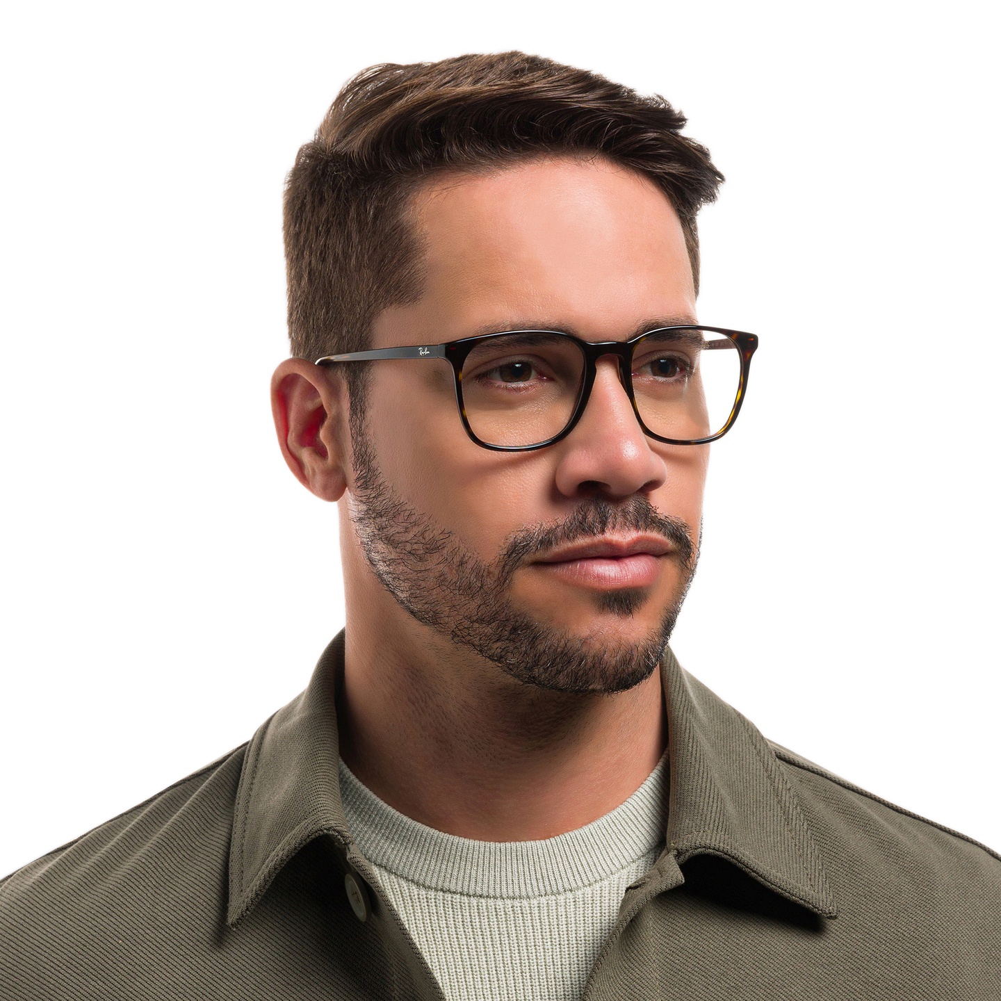 Ray-Ban Square Eyeglasses in Tortoise – Model Photo 5