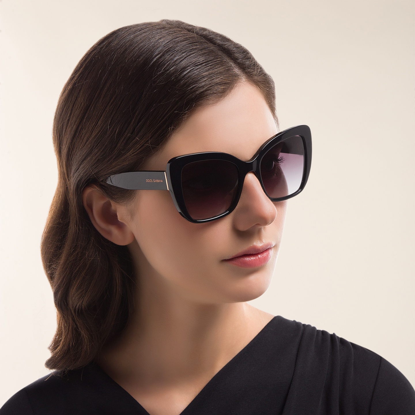 Shop Dolce & Gabbana Butterfly Sunglasses in Black online.