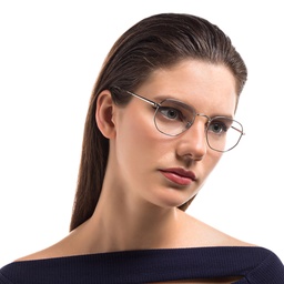 Ray-Ban Unisex Hexagonal Irregular Eyeglasses in Silver – Model Photo 5