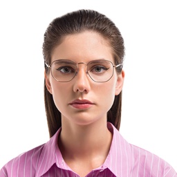 Ray-Ban Unisex Hexagonal Irregular Eyeglasses in Rose Gold – Model Photo 2