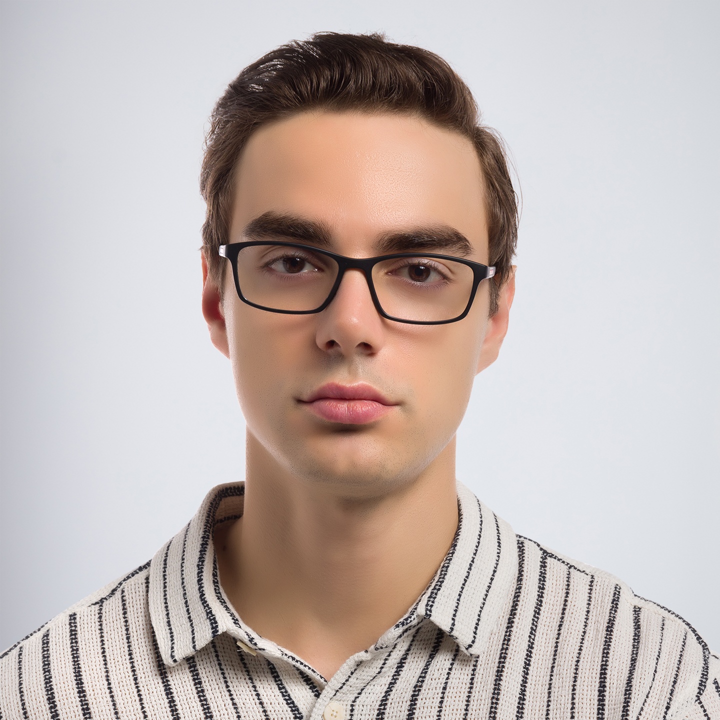 Shop Prada Linea Rossa Rectangle Eyeglasses in Matte Black online.