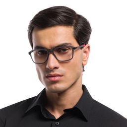 Oakley Wheel House Square Eyeglasses in Satin Grey Smoke – Model Photo 5