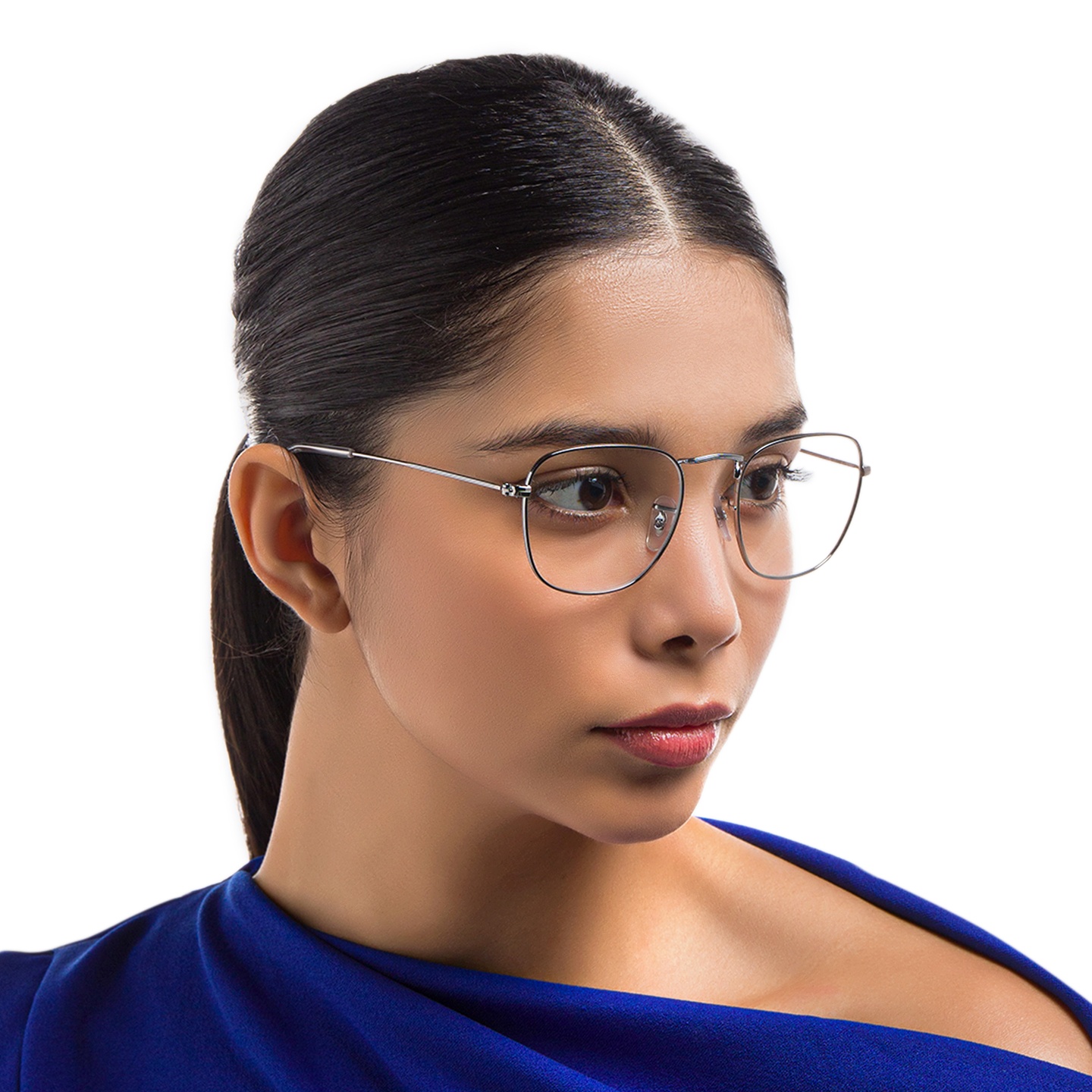 Ray-Ban Frank Unisex Square Eyeglasses in Gunmetal – Model Photo 4